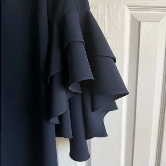 Milly Dress Navy Bell Sleeves - Picture 6 of 6